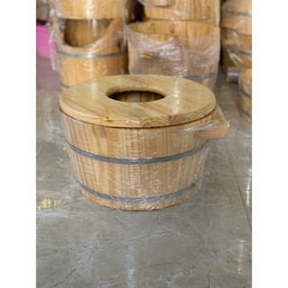 Chậu gỗ ngâm chân kết hợp xông phụ khoa gỗ thông loại 1