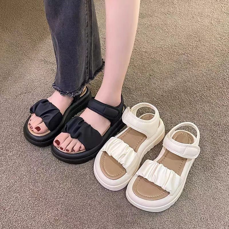 Sandal nữ bánh mỳ big size 40 41 42 43 đế dày 4cm