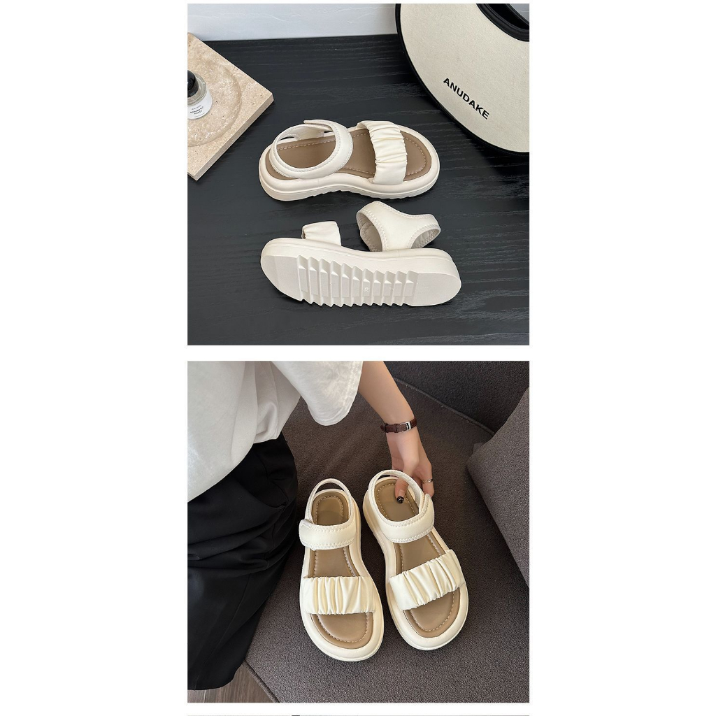 Sandal nữ bánh mỳ big size 40 41 42 43 đế dày 4cm