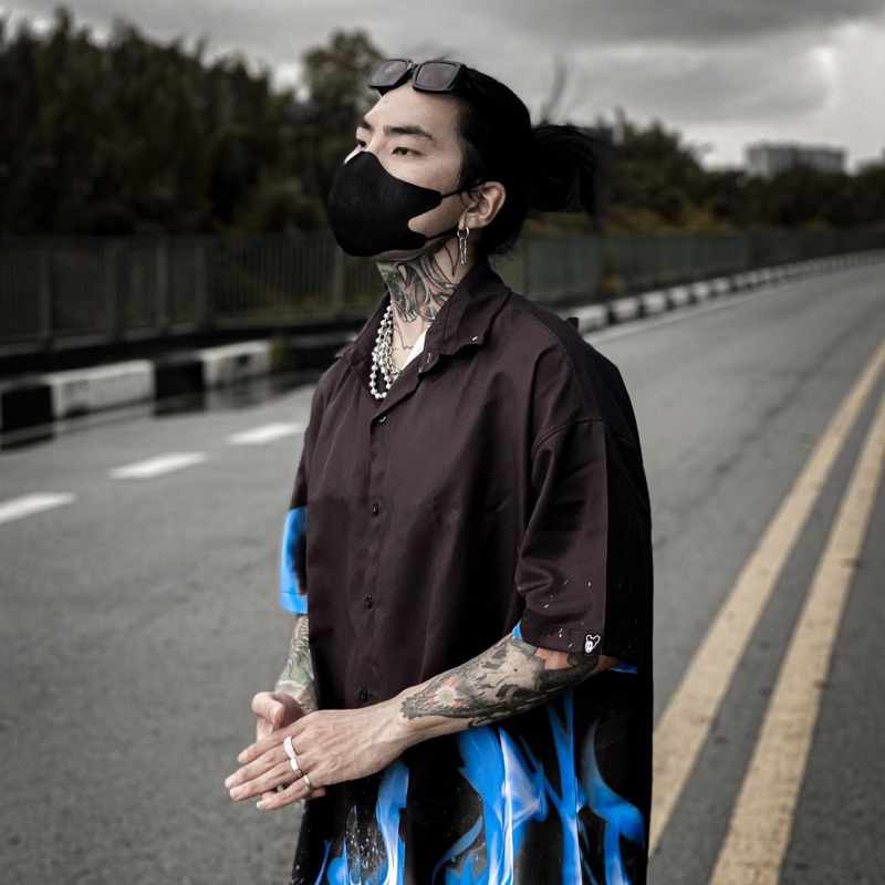 Vietgangz Shirt BLUE FIRE