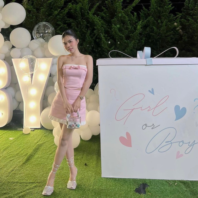 𝐃𝐈𝐀𝐍𝐀 𝐒𝐄𝐓 • SET ÁO CÚP NGỰC ĐÍNH NƠ KÈM CHÂN VÁY NGẮN MINI SKIRT CHỮ A XẾP LY ĐUÔI CÁ