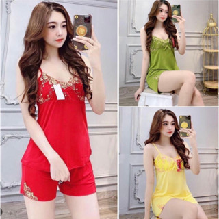  Đồ Bộ Nữ Bộ Thun Lạnh Dây Nhuyễn Đùi Phối Ren Mặc Nhà Phong Cách Thời Trang Siêu Đẹp Từ 40-75kg 