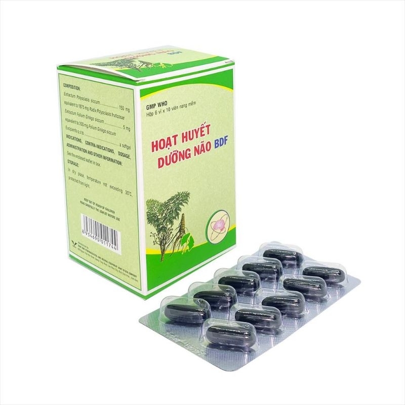 Hoạt huyết dưỡng não BDF h60viên, giúp tăng tuần hoàn não
