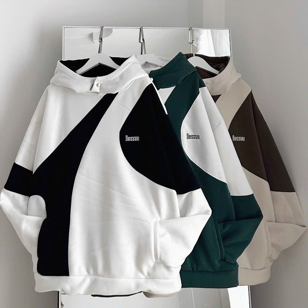 Áo khoác hoodie Nam Nữ mẫu chui nón 2 lớp cúc bấm phối thân logo thêu Desu mẫu mới siêu hot trend LDTTPhoodie275 275