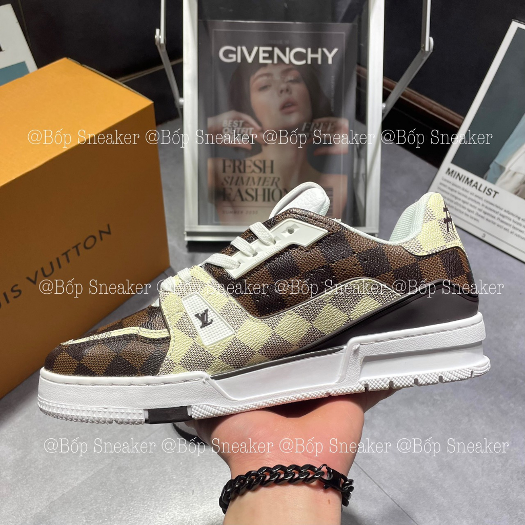 Giày thể thao Louis Vuitton 54 Nâu họa tiết caro LA on web fullbox bill thẻ phụ kiện