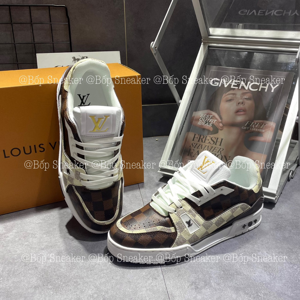 Giày thể thao Louis Vuitton 54 Nâu họa tiết caro LA on web fullbox bill thẻ phụ kiện