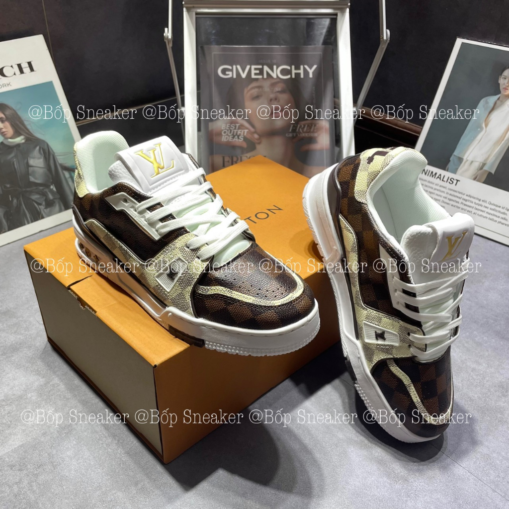 Giày thể thao Louis Vuitton 54 Nâu họa tiết caro LA on web fullbox bill thẻ phụ kiện