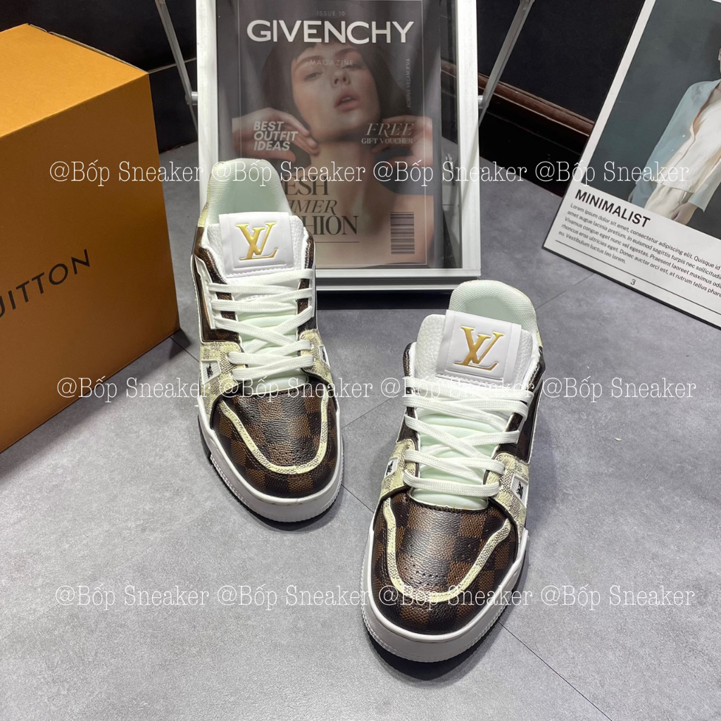 Giày thể thao Louis Vuitton 54 Nâu họa tiết caro LA on web fullbox bill thẻ phụ kiện