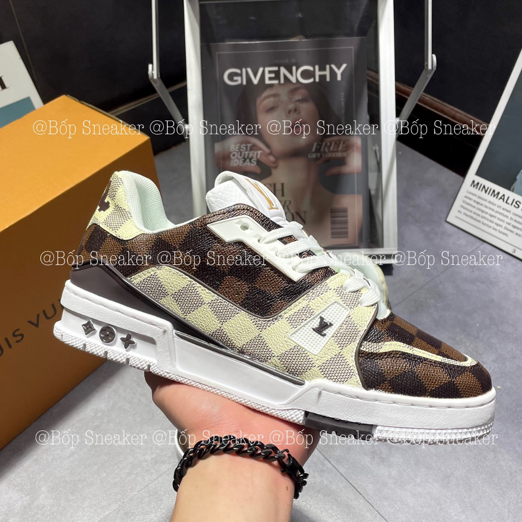 Giày thể thao Louis Vuitton 54 Nâu họa tiết caro LA on web fullbox bill thẻ phụ kiện