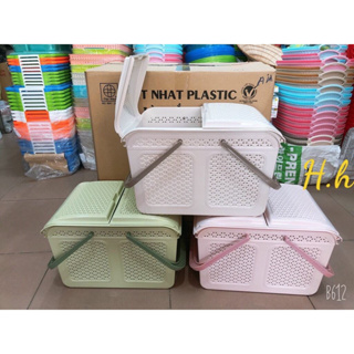 [HÀNG CAO CẤP] Làn nhựa đi sinh đa năng có nắp mở rộng tiện lợi, Giỏ đựng đồ sơ sinh cho bé NHATOM