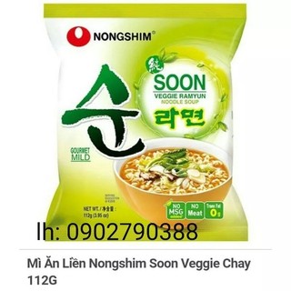 ( Combo 5 gói) Mỳ chay soon veggle Ramyun Hàn Quốc 112g
