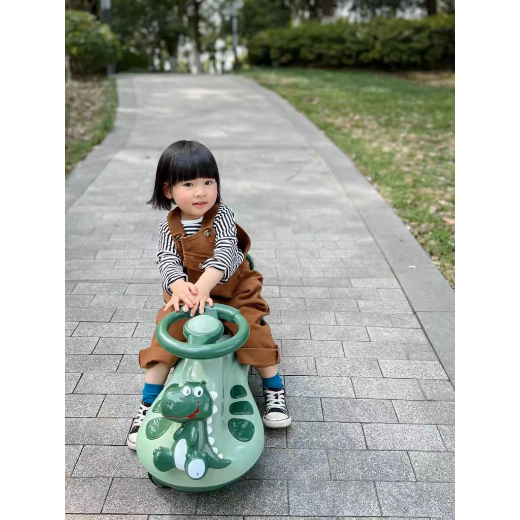 Xe Lắc Cho Bé, Xe chòi chân Thăng bằng 4 bánh cho bé kèm nhạc và đèn hình khủng long cao cấp