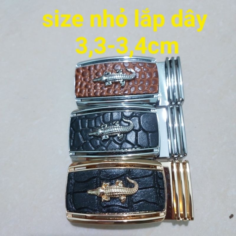 Mặt thắt lưng mặt logo cá sấu khoá tì để lắp dây 3.4 cm trở xuống