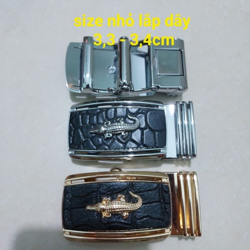 Mặt thắt lưng mặt logo cá sấu khoá tì để lắp dây 3.4 cm trở xuống