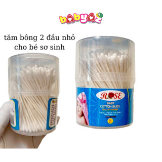 Tăm Bông Trẻ Em Sơ Sinh Rose 200c Thân Giấy Đầu Bông Nhỏ Công Nghệ Nhật