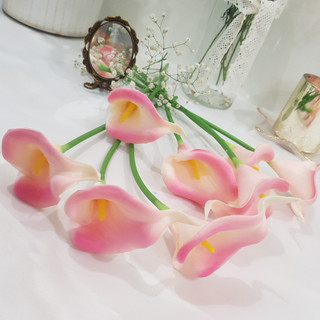 Cành Bông Tulip, Hoa CALLA LILY decor cắm lọ xinh xắn.  Hoa giả trang trí chụp ảnh