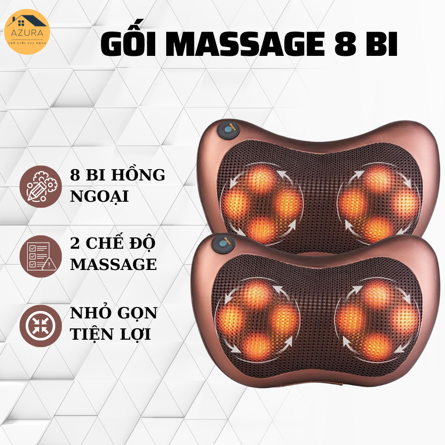 [ Gía Hủy Diệt ] Gối Massage Hồng Ngoại 8 Bi Làm Nóng Hiệu Quả , Massage Toàn Thân , Tay Chân , Lưng