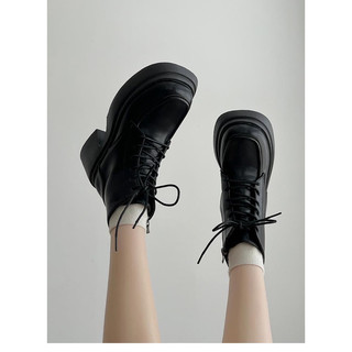 ( CÓ SẴN) Giày bốt đế cao cổ lỡ da trơn - Mazzy boots