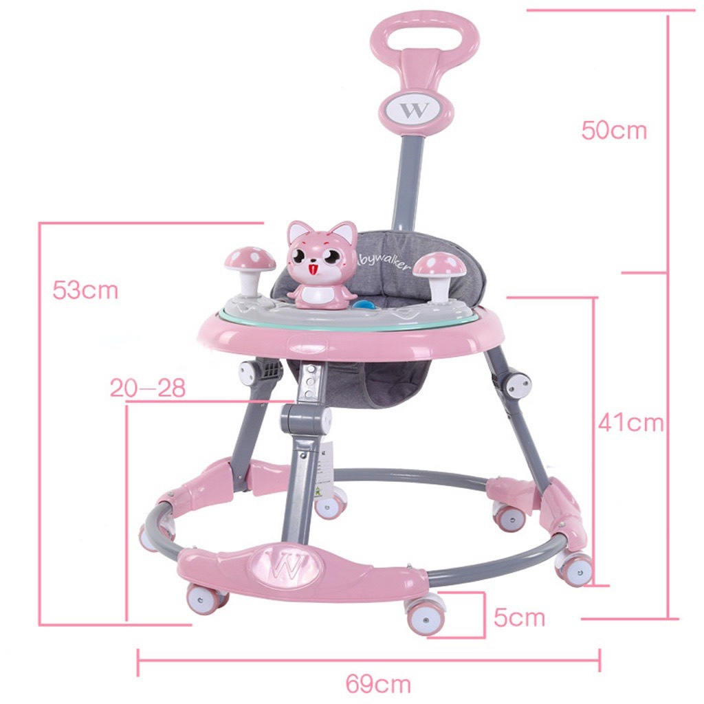 Xe tròn tập đi cho bé gấp gọn, điều chình độ cao kèm nhạc và đèn