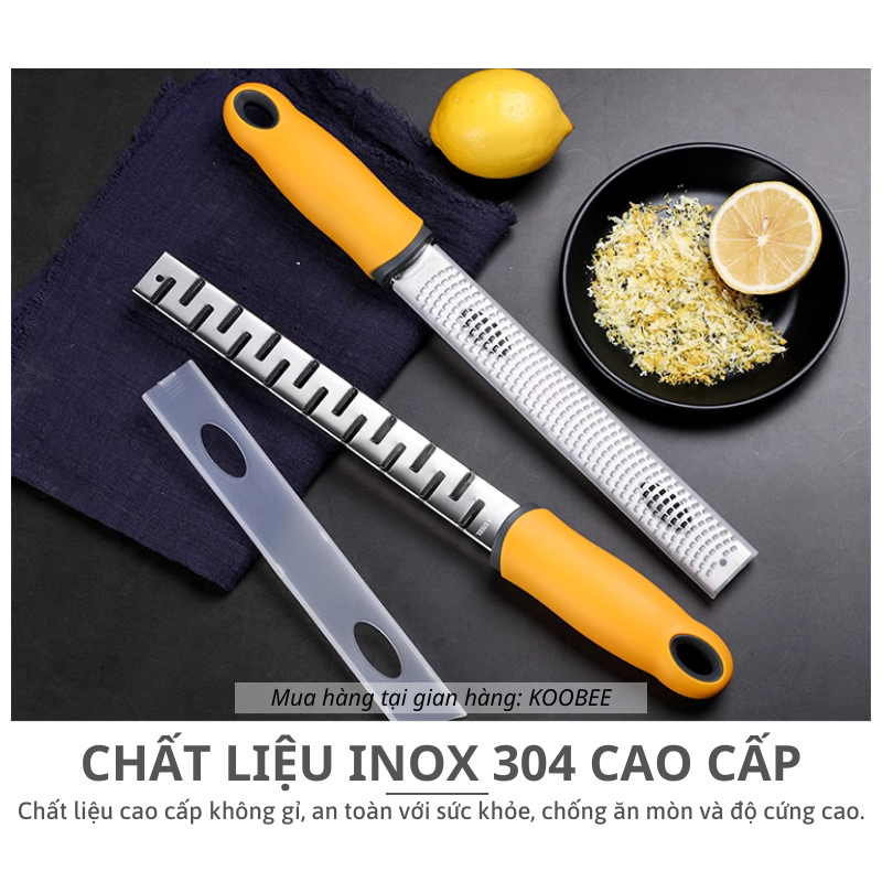 Dụng cụ nạo phô mai/vỏ chanh/socola/củ quả KOOBEE chất liệu Inox 304 cao cấp chuyên nghiệp (PKB47)