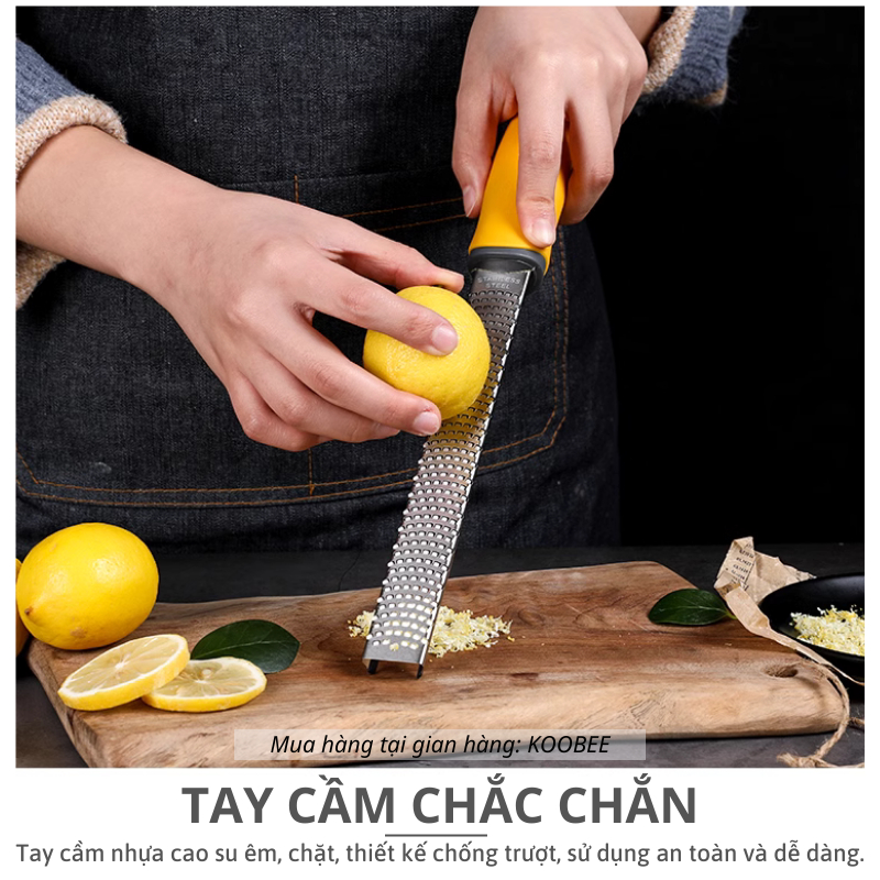 Dụng cụ nạo phô mai/vỏ chanh/socola/củ quả KOOBEE chất liệu Inox 304 cao cấp chuyên nghiệp (PKB47)