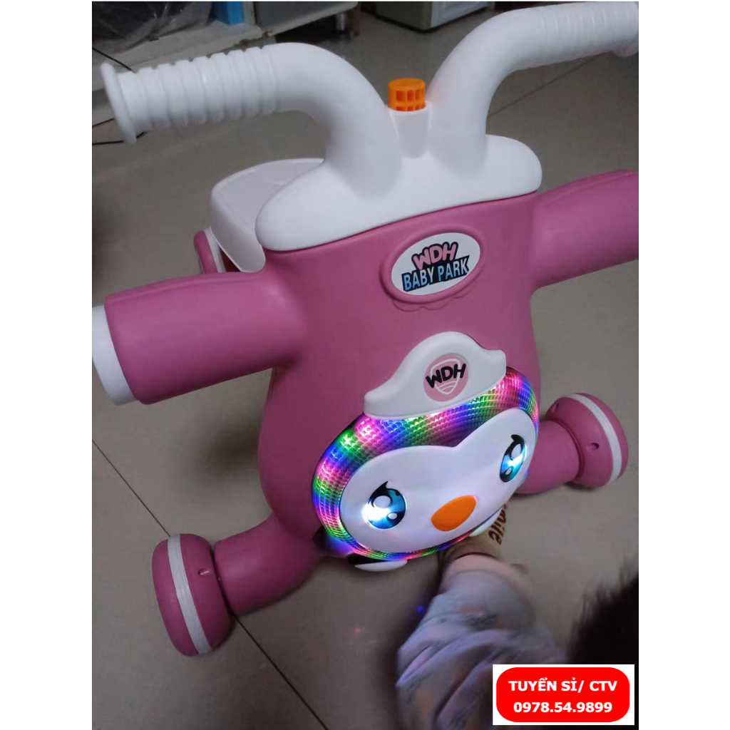 Xe tập đi đa năng cho bé 3in1 kèm xe chòi chân và xe trượt scooter kèm nhạc và đèn