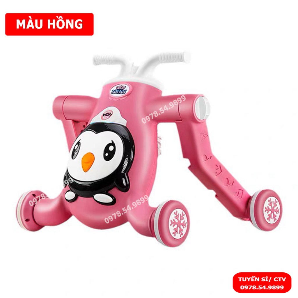 Xe tập đi đa năng cho bé 3in1 kèm xe chòi chân và xe trượt scooter kèm nhạc và đèn