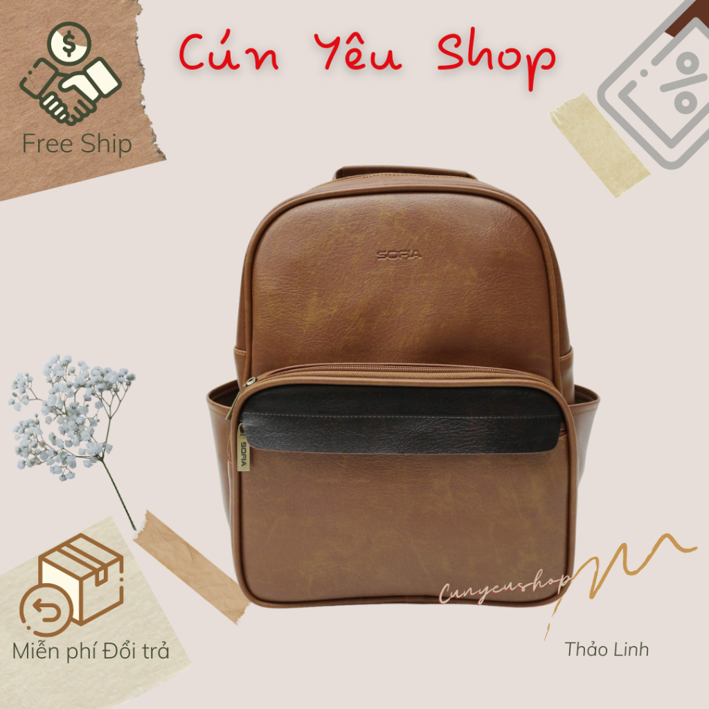 Balo A4 Sofia Cunyeushop siêu rộng phối màu hiện đại BA212