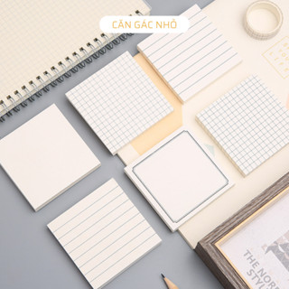 Giấy note, giấy ghi chú 80 tờ hình vuông, tiệng dụng ghi note  nhanh, kiểu trang basic N.001 - Căn Gác Nhỏ