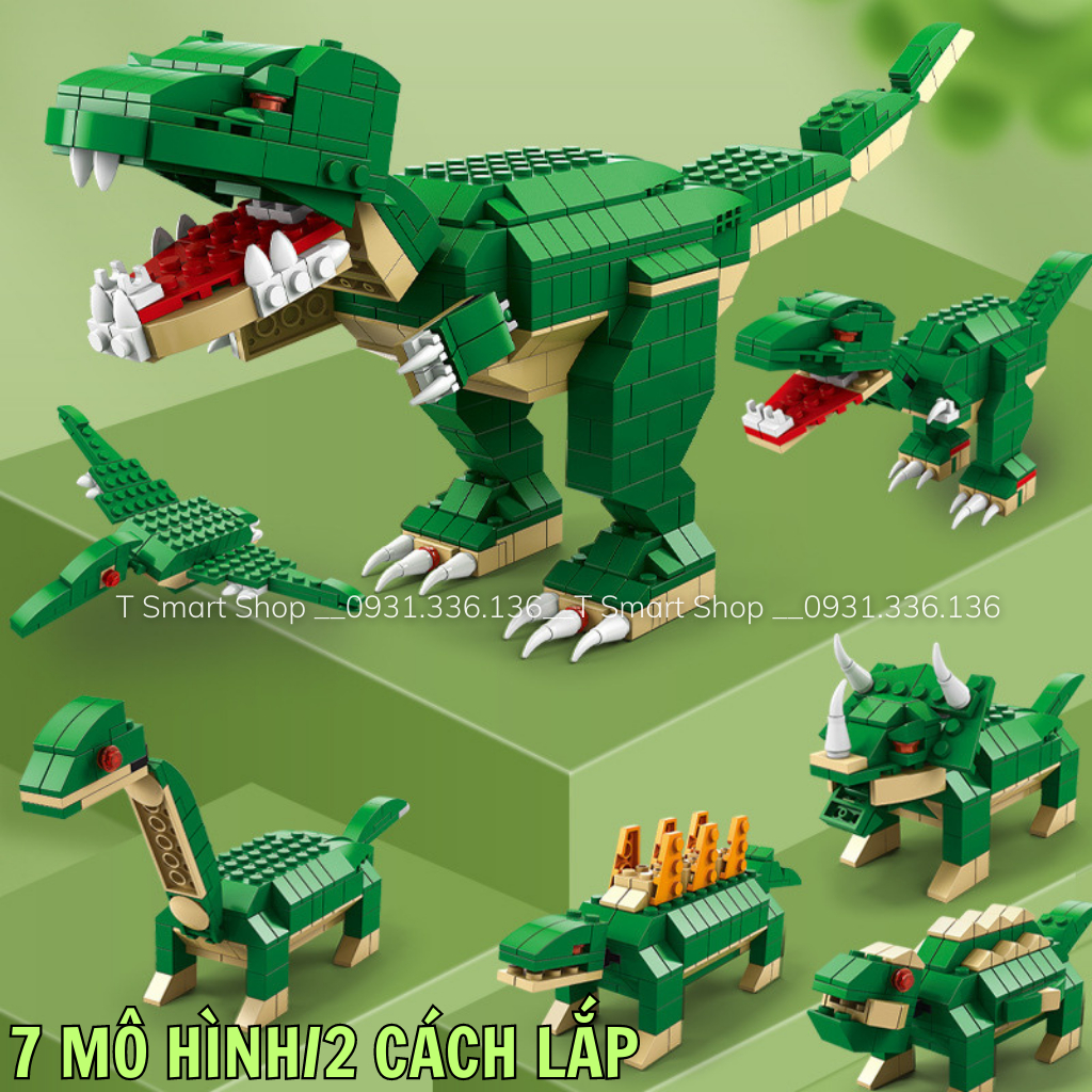 Lego khủng long, lego xe cứu hỏa, lego xe cảnh sát 1000pcs - Đồ chơi lắp ráp bé trai