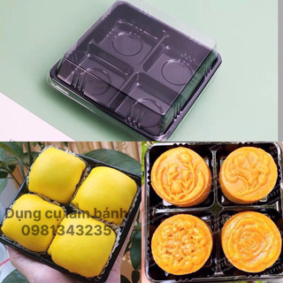 Sét 10 chiếc hộp 4 bánh fg134 đựng bánh 50gr-75gr