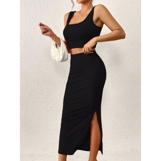 CHÂN VÁY MIDI XẺ TÀ. (  Size lớn bigsize 55kg-95kg).