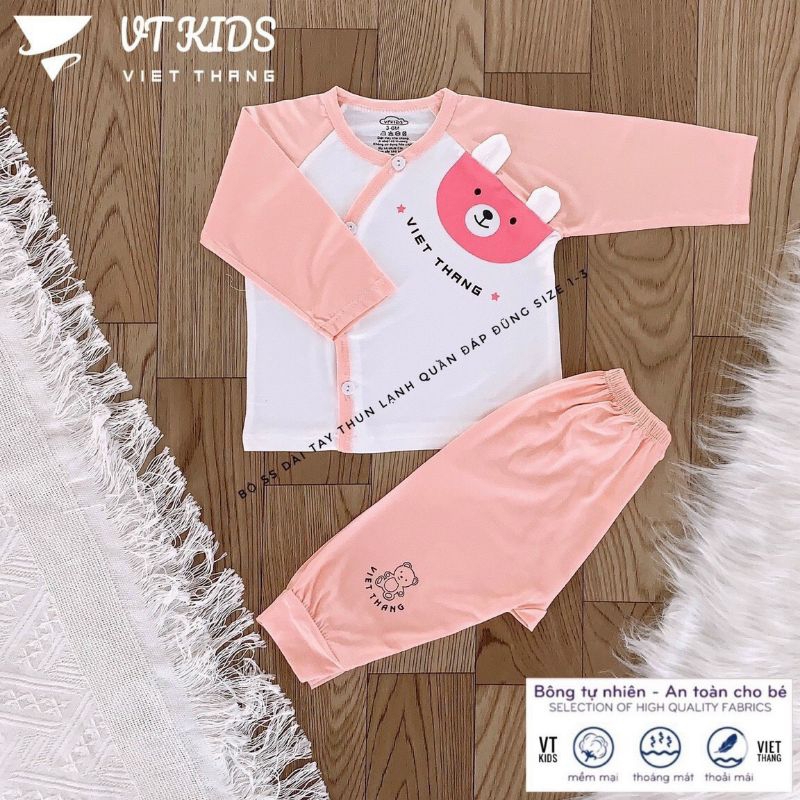 Bộ dài tay sơ sinh VTkids quần đáp đũng
