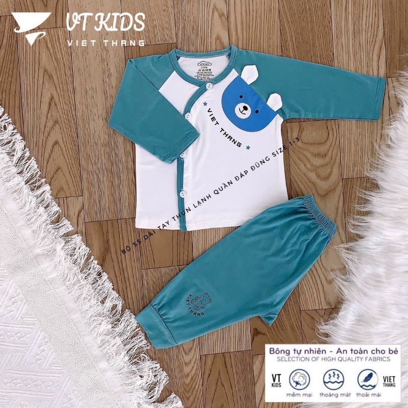 Bộ dài tay sơ sinh VTkids quần đáp đũng