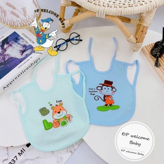 Set 2 Yếm ăn dặm dây/dán (2 lớp vải + nilon chống thấm)