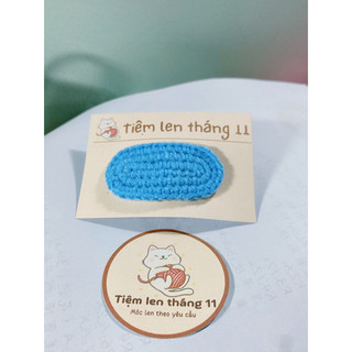Kẹp tóc màu trơn bằng len handmade