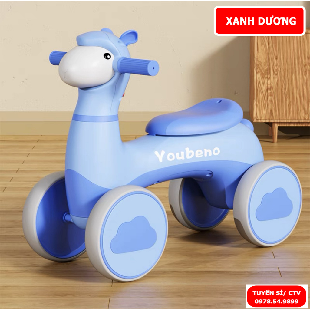 Xe chòi chân cho bé cao cấp, Xe thăng bằng con cừu kèm nhạc và đèn cho bé từ 1 đến 5 tuổi