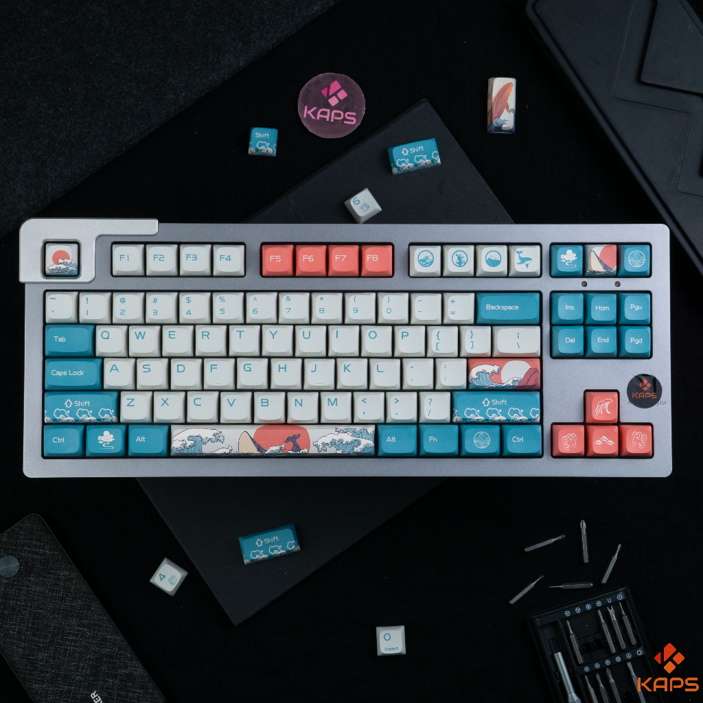 Keycap Coral Sea PBT profile XDA in dyesub 126 nút cho bàn phím cơ layout 108/104/98/87/84/75/68/64/61