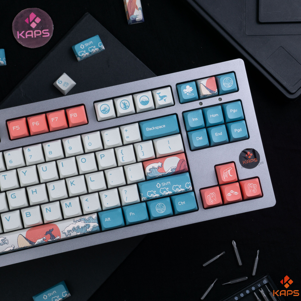 Keycap Coral Sea PBT profile XDA in dyesub 126 nút cho bàn phím cơ layout 108/104/98/87/84/75/68/64/61