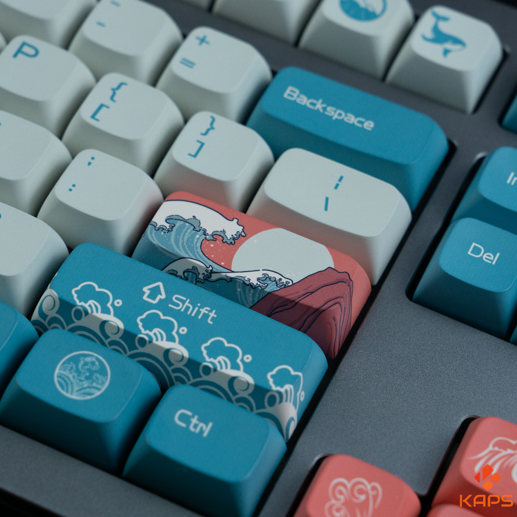 Keycap Coral Sea PBT profile XDA in dyesub 126 nút cho bàn phím cơ layout 108/104/98/87/84/75/68/64/61