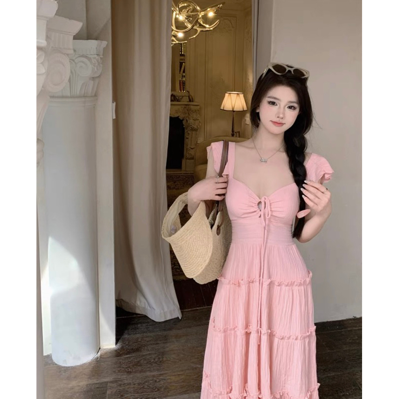 Váy hồng dài tiểu thư STRAWBERRY
