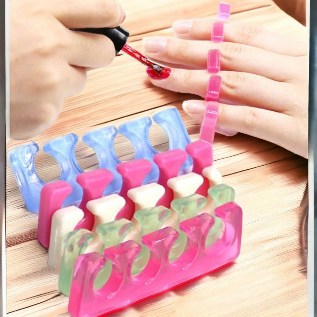 Bộ tách ngón silicon, kẹp tách ngón chân làm nail 2 cái