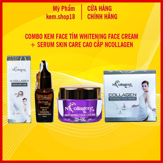 Bộ sản phẩm N - COLLAGEN Kem Face Tím Whitening + Serum dưỡng da cao cấp Chính hãng