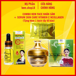 Bộ sản phẩm N - COLLAGEN Kem Face Nhân Sâm và Serum Vitamin C Chính Hãng - Loại bỏ nám sạm, ngừa mụn, trắng da