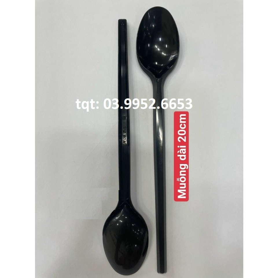 Sỉ Bịch 50 muỗng nhựa trà sữa siêu dài 20cm chọn màu , thìa nhựa 20cm, hàng cao cấp