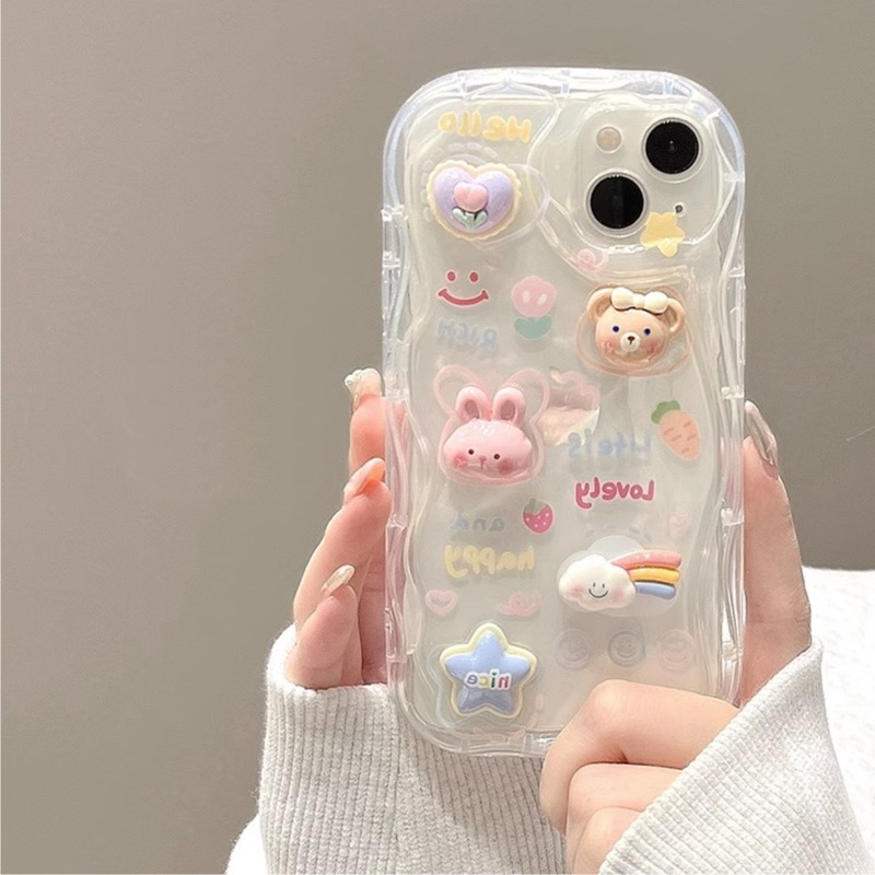 Ốp Lưng Viền Hoa Nổi Chống Sốc Lucky