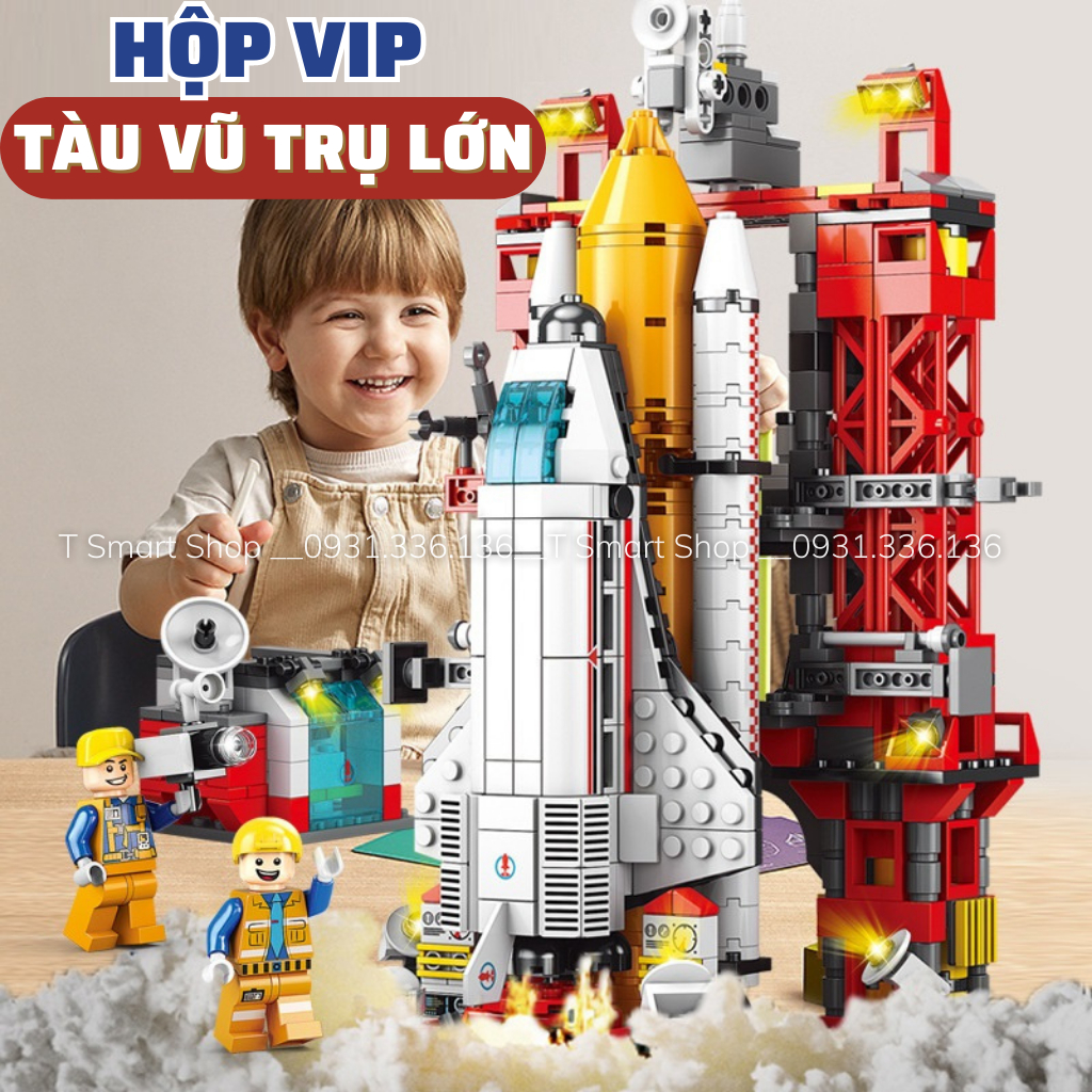 Bộ lắp ráp mô hình tên lửa cao cấp, đồ chơi mô hình tàu vũ trụ lớn, khổng lồ, đồ chơi thông minh cho bé trai