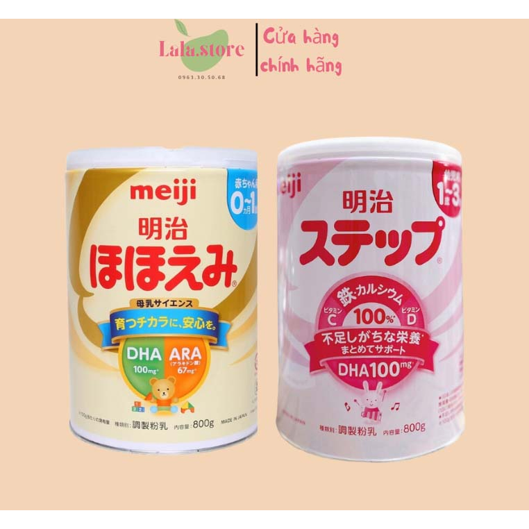 Sữa Meiji nội địa Nhật 800gr Meiji Lon số 0 và số 9  nguyên liệu từ thiên nhiên mẫu mới date mới nhất