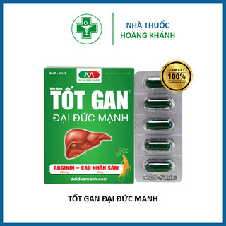 TỐT GAN ĐẠI ĐỨC MANH (Bảo Vệ Gan, Tăng Cường Chức Năng Gan, Thanh Nhiệt, Giải Độc Gan)Hộp 60 Viên