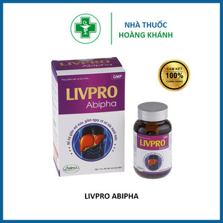 LIVPRO, ABIPHA(Hộp 1 lọ x 60 viên nén) Hỗ trợ giảm mỡ máu, mỡ gan